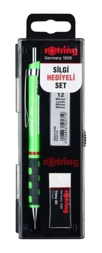 Rotring Tikky Silgili Krom Neon Yeşil 0.5 mm Versatil Kalem