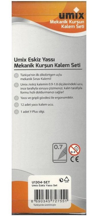 Umix Silgili Metal Metalik Siyah 1.0 mm - 2.0 mm Versatil Kalem