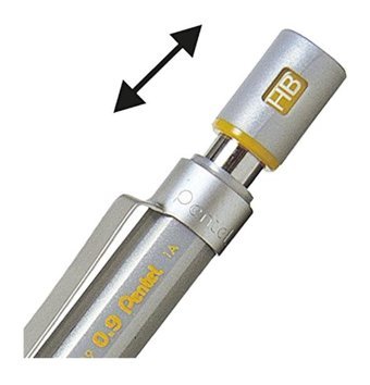 Pentel Graphgear 500 Silgili Metal Metalik Gri 0.9 mm Versatil Kalem