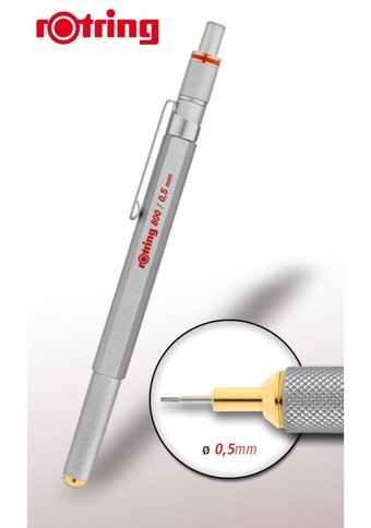 Rotring 800 Silgili Krom Metalik Krom 0.5 mm Versatil Kalem