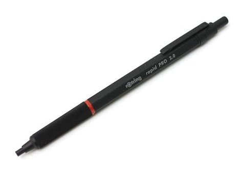 Rotring Rapid Pro Silgili Krom Metalik Siyah 0.2 mm Versatil Kalem