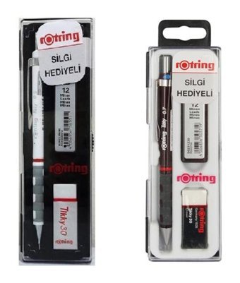 Rotring Tikky Silgili Krom Metalik Açık Mavi 0.5 mm Versatil Kalem