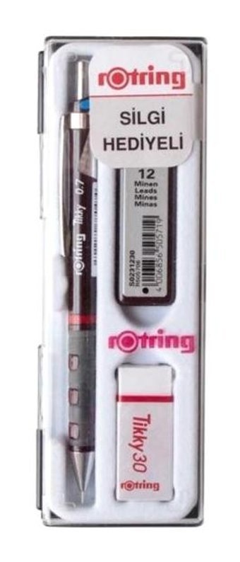 Rotring Tikky Silgili Krom Metalik Açık Mavi 0.5 mm Versatil Kalem