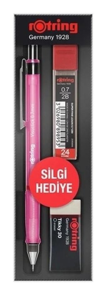 Rotring Visuclick Silgili Krom Metalik Pembe 0.7 mm Versatil Kalem