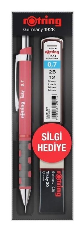 Rotring Tikky Silgili Metal Metalik Pembe 0.7 mm Versatil Kalem