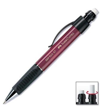 Faber-Castell Grip Plus 5084130731 Silgili Metal Metalik Kırmızı 0.7 mm Versatil Kalem