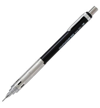 Pentel Graphgear 300 Silgili Metal Metalik Siyah 0.7 mm Versatil Kalem