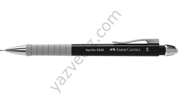 Faber-Castell Apollo 2325 Silgili Metal Metalik Siyah 0.5 mm Versatil Kalem