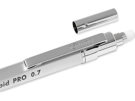 Rotring Rapid Pro 1904256 Silgili Krom Metalik Gümüş 0.7 mm Versatil Kalem