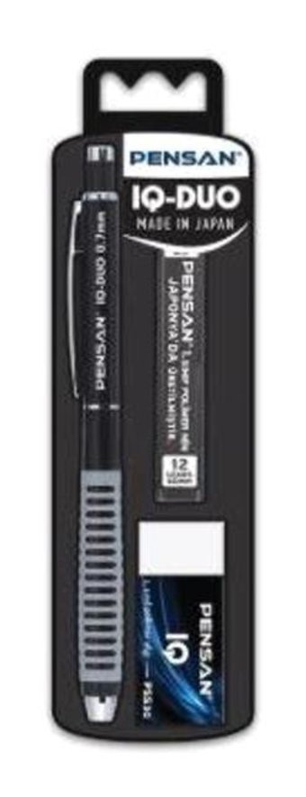 Pensan Iq Duo Silgili Metal Metalik Siyah 0.7 mm Versatil Kalem