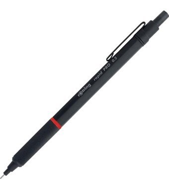 Rotring Rapid Pro 1904258 Silgili Krom Metalik Siyah 0.5 mm Versatil Kalem
