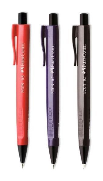Faber-Castell Econ Silgili Metal Metalik Kırmızı - Mor - Siyah 0.7 mm Versatil Kalem