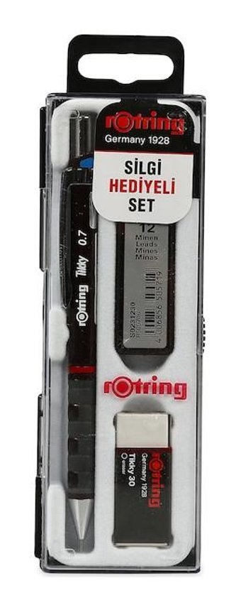 Rotring Tikky Silgili Krom Metalik Mor 0.5 mm Versatil Kalem