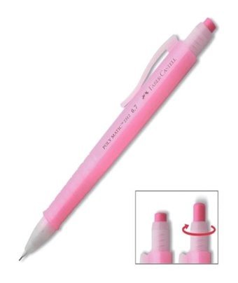 Faber-Castell Poly Matic 2311 Silgili Metal Metalik Pembe 0.5 mm Versatil Kalem