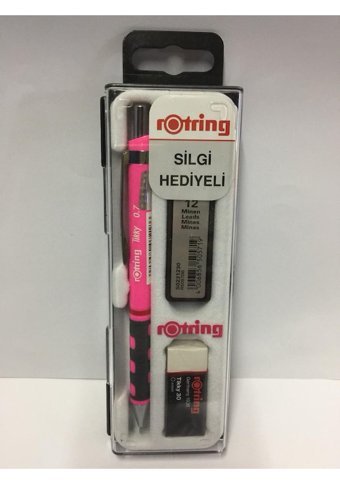 Rotring Tikky Silgili Krom Metalik Pembe 0.7 mm Versatil Kalem