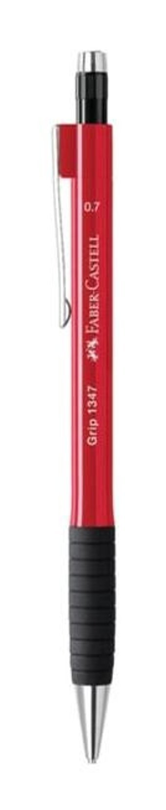 Faber-Castell Grip 1345-1347 Silgili Metal Metalik Kırmızı 0.7 mm Versatil Kalem