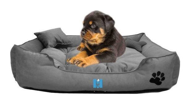 Mavi Vitrin Ultrasoft Yıkanabilir Küçük Irk İç Mekan Köpek Yatağı Gri