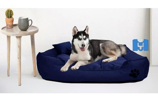 Mavi Vitrin Ultrasoft Yıkanabilir Büyük Irk İç Mekan Köpek Yatağı Lacivert