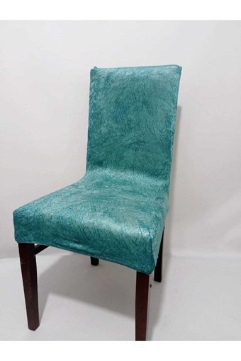 Sabire Home Kadife Likralı Jakarlı Süngerli Çizgili Giydirmeli Su Geçirmez Yeşil Tekli Koltuk Örtüsü 45x45 cm