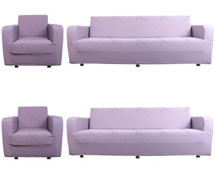 Bloom Home Polyester Likralı Süngersiz Düz Giydirmeli Lastikli Mor Dörtlü Koltuk Örtüsü 200x230 cm