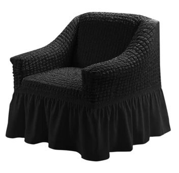 Özmakan Pamuklu - Polyester Bürümcük Jakarlı Süngersiz Düz Giydirmeli Siyah Tekli Koltuk Örtüsü 80x120 cm