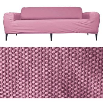 Tuchmall Polyester Likralı Süngerli Petek Desenli Giydirmeli Pembe Tekli Koltuk Örtüsü 180x240 cm