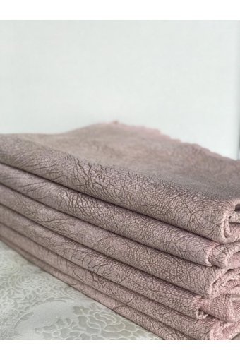 Madame Blue Polyester Nubuk Süngerli Çizgili Pembe Tekli Koltuk Örtüsü 170x210 cm