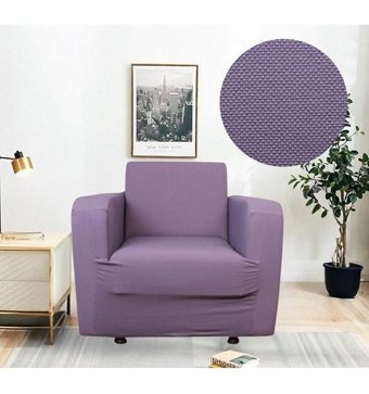 Btf Home Polyester Likralı Jakarlı Süngersiz Armürlü Giydirmeli Lastikli Mor Tekli Koltuk Örtüsü 76x120 cm