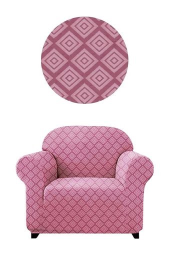 Elgeyar Polyester Likralı Jakarlı Süngersiz Armürlü Giydirmeli Pembe Tekli Koltuk Örtüsü 75x120 cm