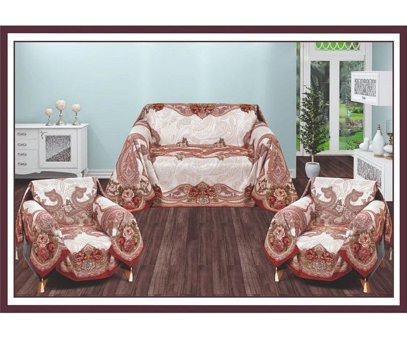 Yes Home Collection ST-105 Pamuklu - Polyester Polar Süngersiz Çiçek Desenli Yeşil Üçlü Koltuk Örtüsü