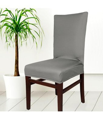 Abeltrade Polyester Süngersiz Düz Giydirmeli Lastikli Gri Tekli Koltuk Örtüsü 34x48 cm