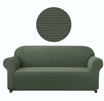Sahibnur Polyester Likralı Jakarlı Süngersiz Düz Giydirmeli Yeşil Tekli Koltuk Örtüsü 180x230 cm