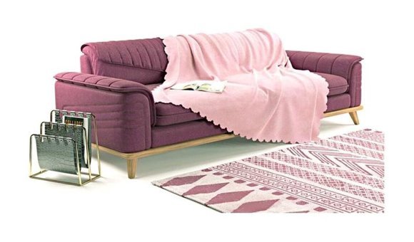 A.S.T Topdağı Tekstil Polyester Süngersiz Düz Pembe Tekli Koltuk Örtüsü 165x210 cm