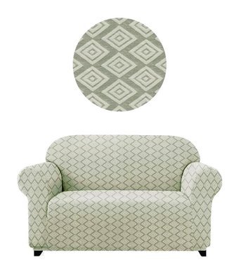 Elgeyar Polyester Likralı Jakarlı Süngersiz Giydirmeli Bej İkili Koltuk Örtüsü 140x175 cm