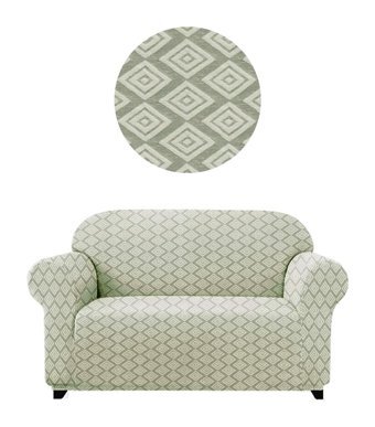 Elgeyar Polyester Likralı Jakarlı Süngersiz Giydirmeli Bej İkili Koltuk Örtüsü 140x175 cm