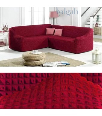 Iydgah Polyester Bürümcük Süngersiz Kapitone Giydirmeli Bordo L Koltuk Koltuk Örtüsü 300x450 cm
