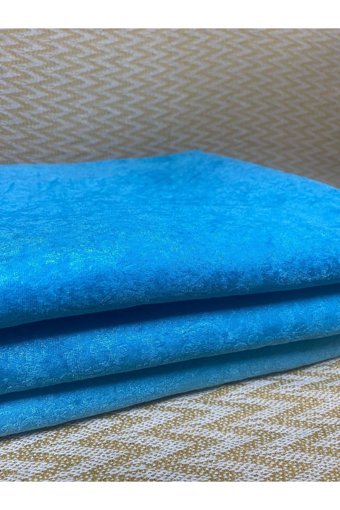 Çıkrıkçı Tekstil Pamuklu - Polyester Polar Jakarlı Süngerli Turkuaz Üçlü Koltuk Örtüsü 175x210 cm