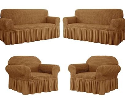 Eldost Ticaret Polyester Bürümcük Jakarlı Süngersiz Armürlü Giydirmeli Mavi Sekizli Koltuk Örtüsü 180x230 cm