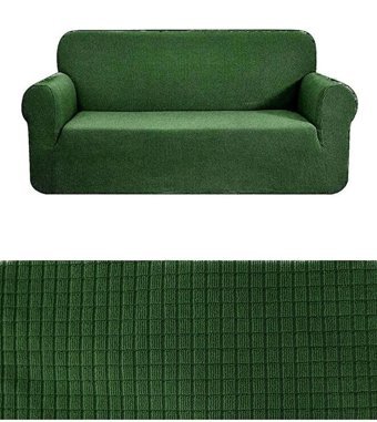 E Bahar Polyester Likralı Jakarlı Süngersiz Armürlü Giydirmeli Yeşil Üçlü Koltuk Örtüsü 180x230 cm