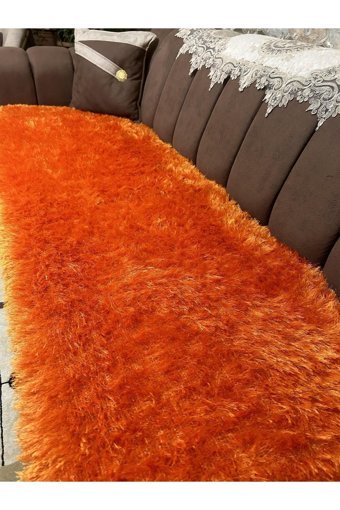 Tekstilsa Polyester Kürklü Süngersiz Turuncu Tekli Koltuk Örtüsü 200x70 cm