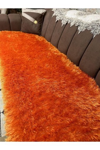 Tekstilsa Polyester Kürklü Süngersiz Turuncu Tekli Koltuk Örtüsü 200x70 cm