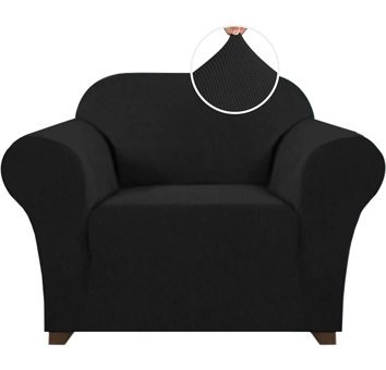 Bright Home Polyester Likralı Jakarlı Süngersiz Armürlü Giydirmeli Lastikli Siyah Tekli Koltuk Örtüsü 70x115 cm