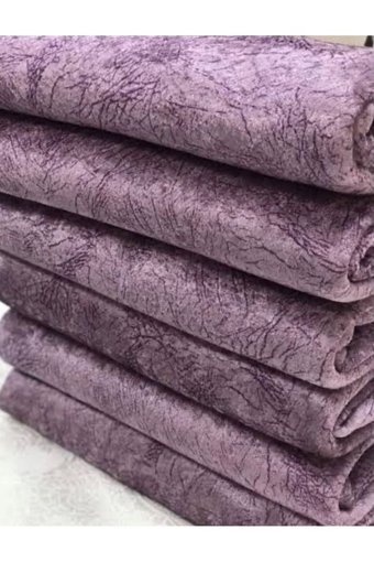 Miray Tekstil Modern Trend Kadife Süngerli Çizgili Mor Tekli Koltuk Örtüsü 170x210 cm