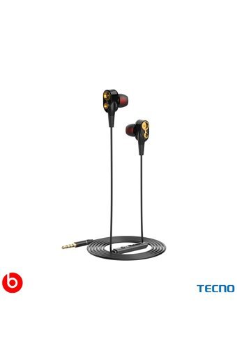Tecno Hot Beats 3D Silikonlu Mikrofonlu 3.5 Mm Jak Kablolu Kulaklık Siyah