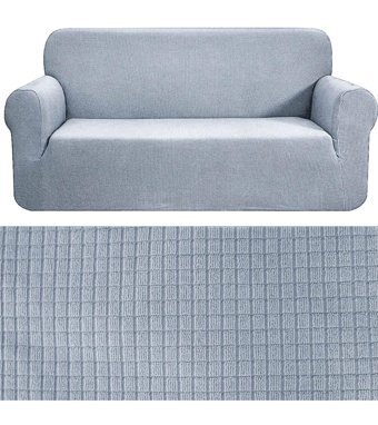 Bibaha Polyester Likralı Püsküllü Süngersiz Petek Desenli Giydirmeli Lastikli Gri Tekli Koltuk Örtüsü 180x230 cm
