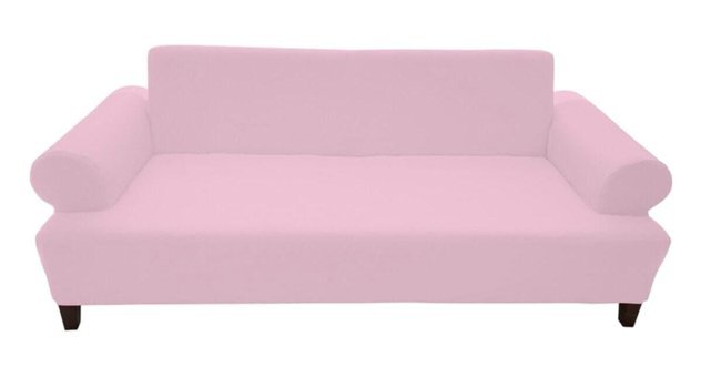 Uygar Home Pamuklu - Polyester Likralı Süngerli Düz Giydirmeli Pembe Tekli Koltuk Örtüsü 180x230 cm