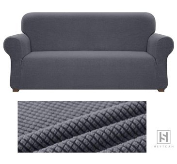 Heytgah Pamuklu - Polyester Likralı Süngersiz Kareli Giydirmeli Krem L Koltuk Koltuk Örtüsü 80x120 cm