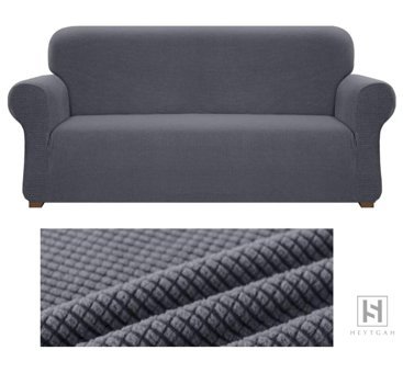 Heytgah Pamuklu - Polyester Likralı Süngersiz Kareli Giydirmeli Krem L Koltuk Koltuk Örtüsü 80x120 cm