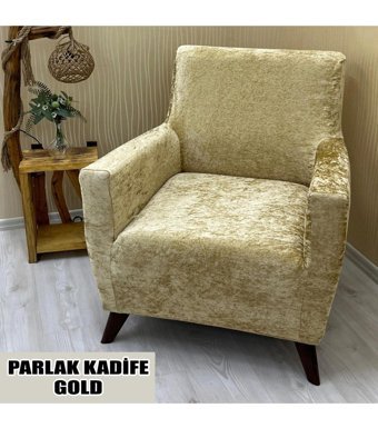 Kılıfsan Pamuklu - Polyester Süngersiz Giydirmeli Altın Tekli Koltuk Örtüsü 55x62 cm