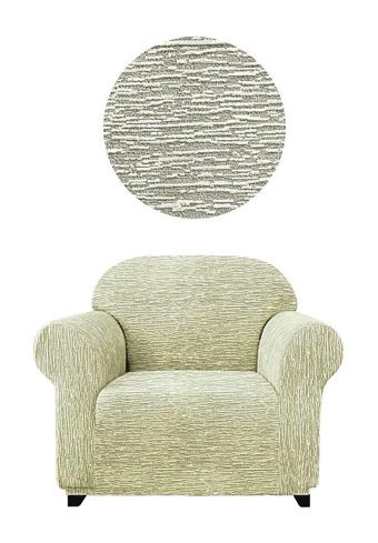 Karahanlı Polyester Likralı Fırfırlı Süngersiz Kırçıllı Giydirmeli Krem Tekli Koltuk Örtüsü 75x120 cm